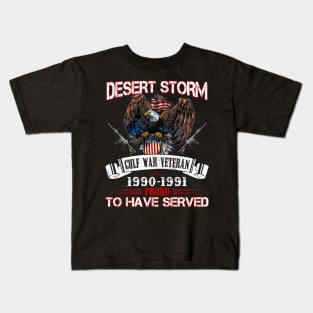 Gulf war veteran desert storm proud to have served Kids T-Shirt